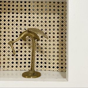 Vintage Brass Spoonbill Crane Bird Small Figurine